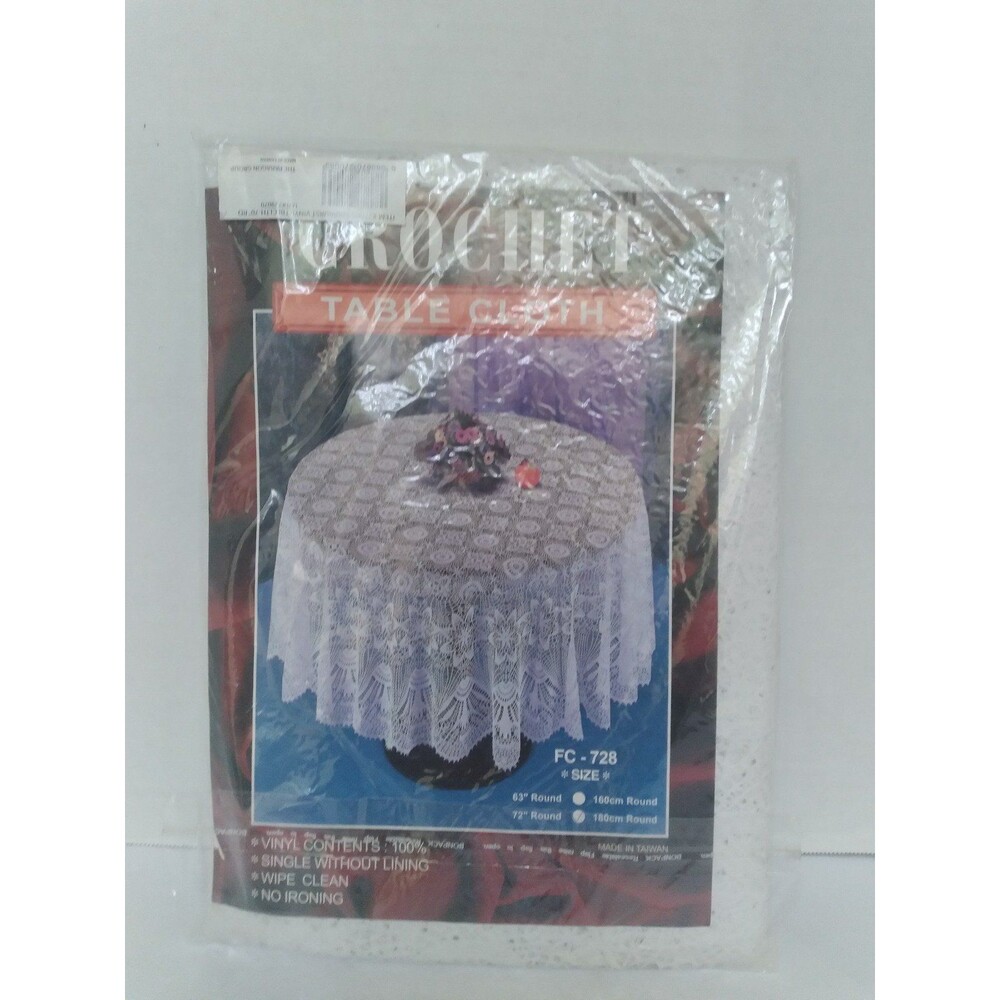 Vintage Style Round‎ Crochet Lace Tablecloth Pattern FC-728 Dining Table Cover